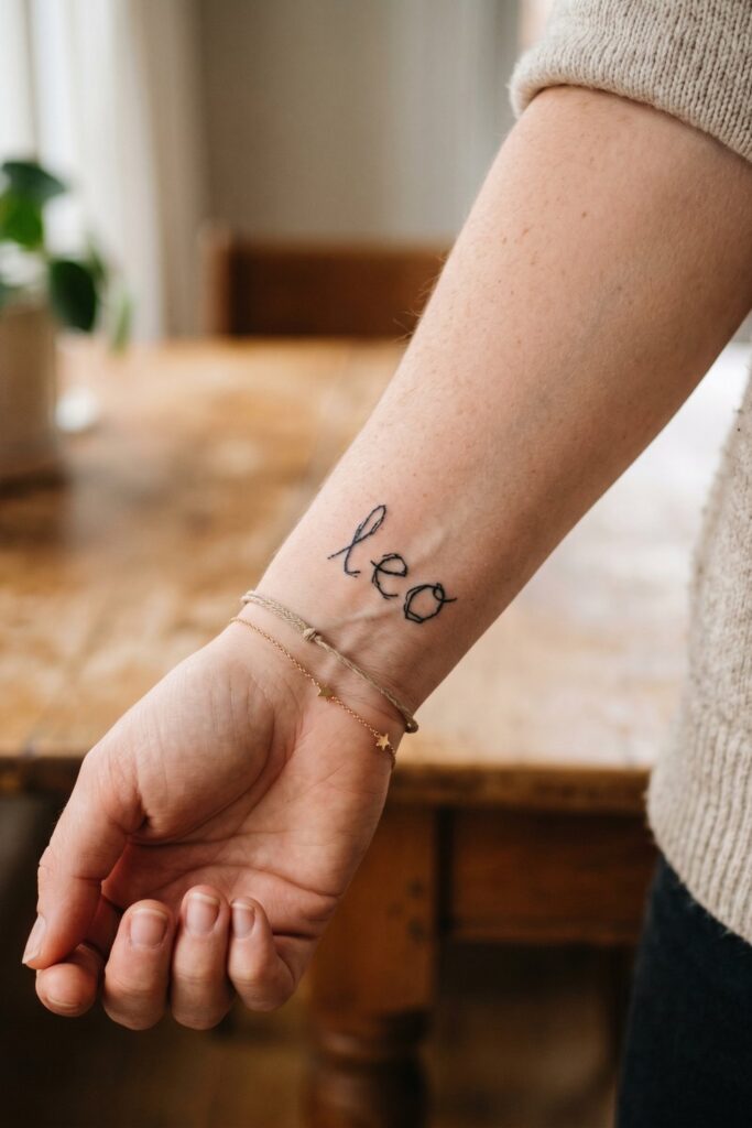 child's own handwriting tattoo