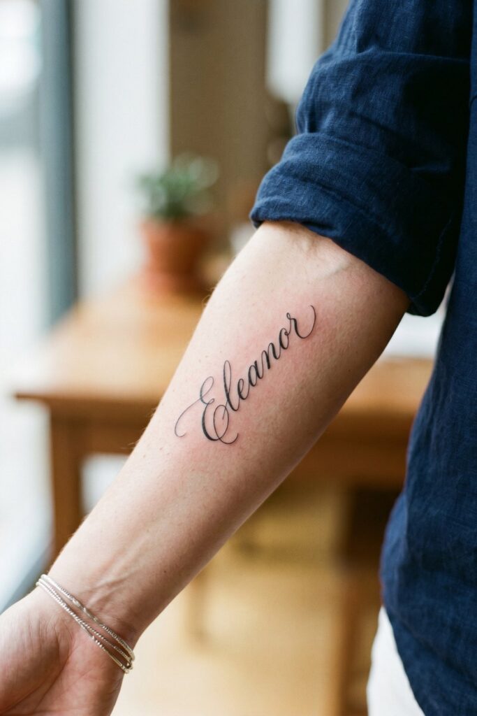 Custom Hand-Lettered Calligraphy Tattoo