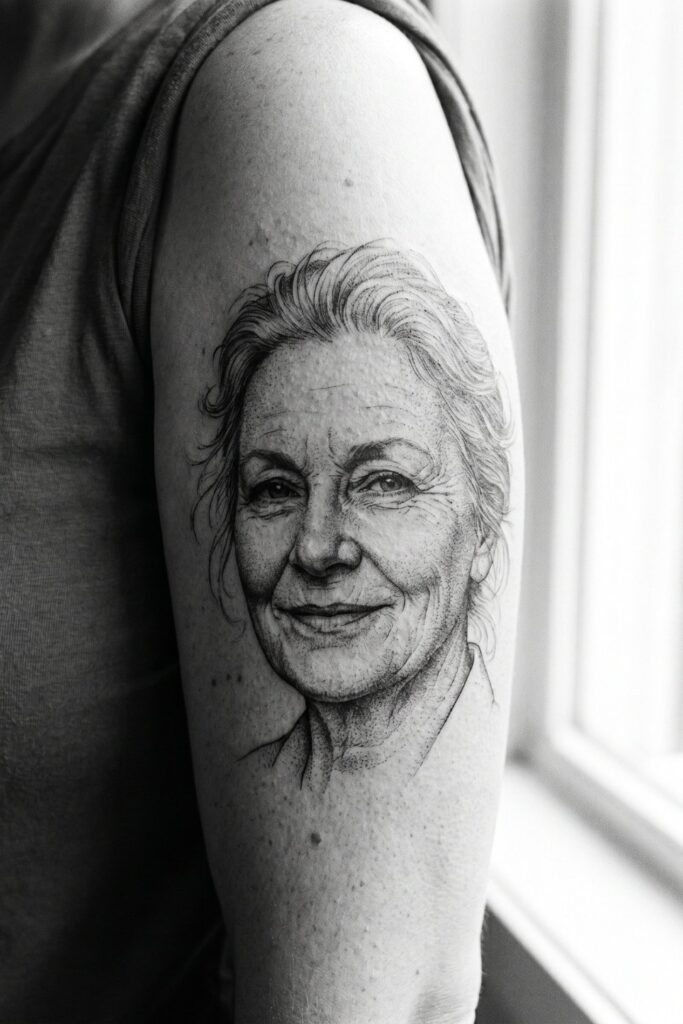 Mom Portrait Tattoo
