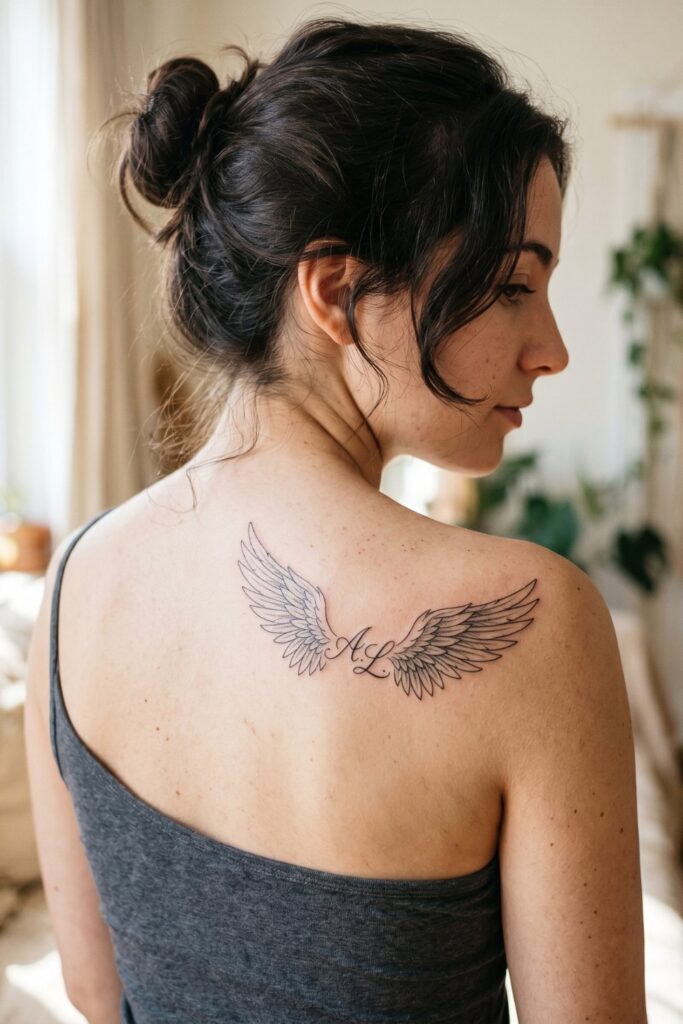 Wings With Her Initials