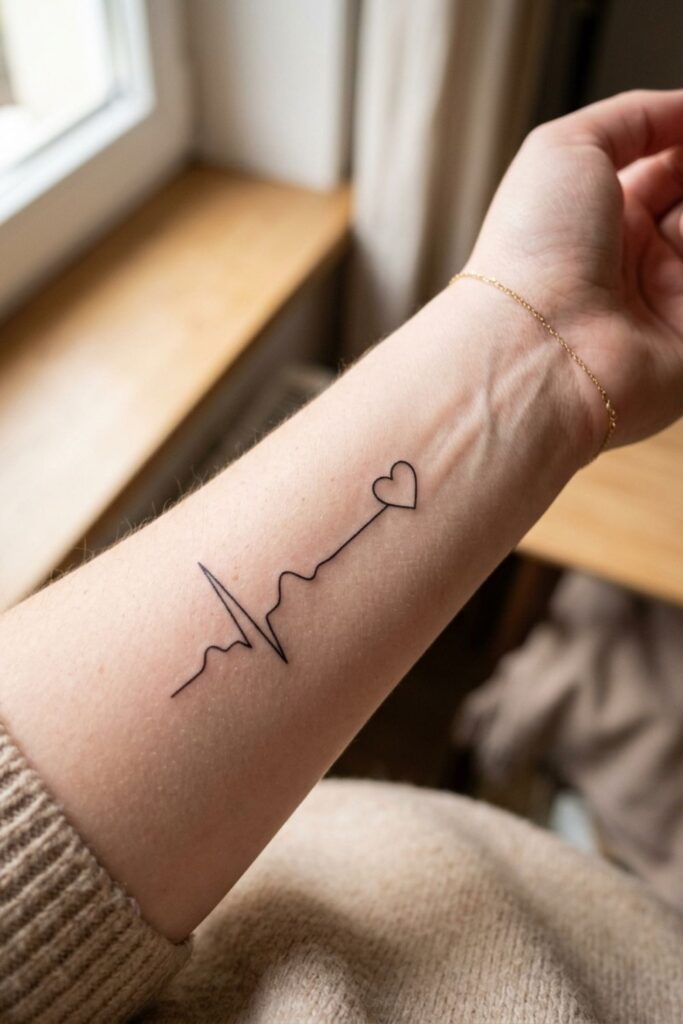 The Heartbeat Line Tattoo