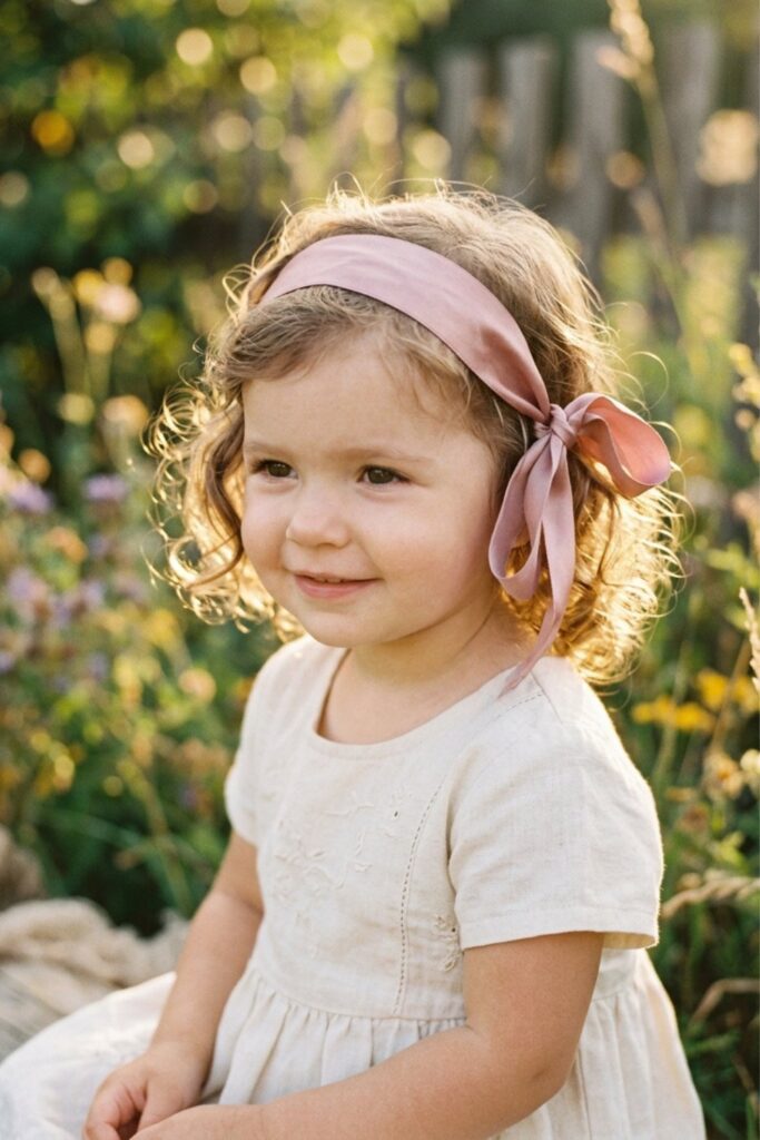 Loose Curls with a Ribbon