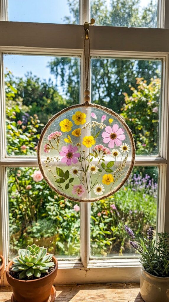 Pressed Flower Suncatcher