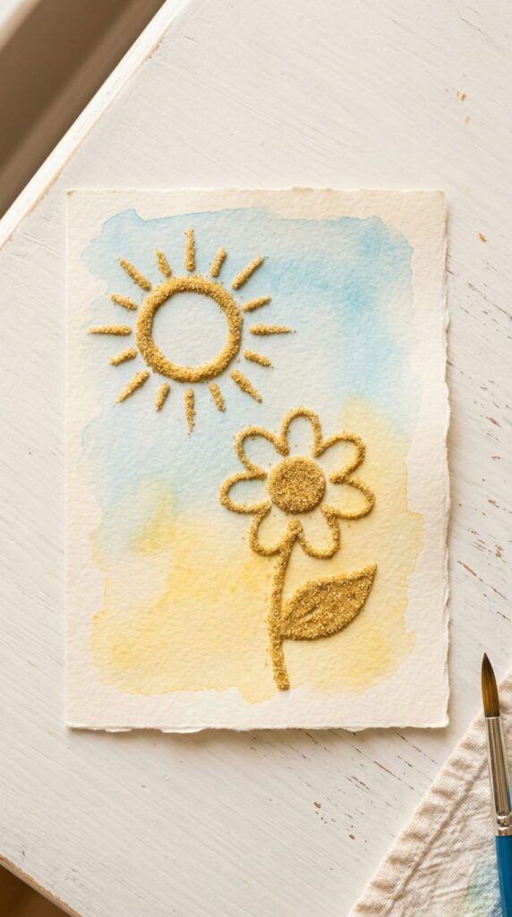 Sand and Glue Sensory Art