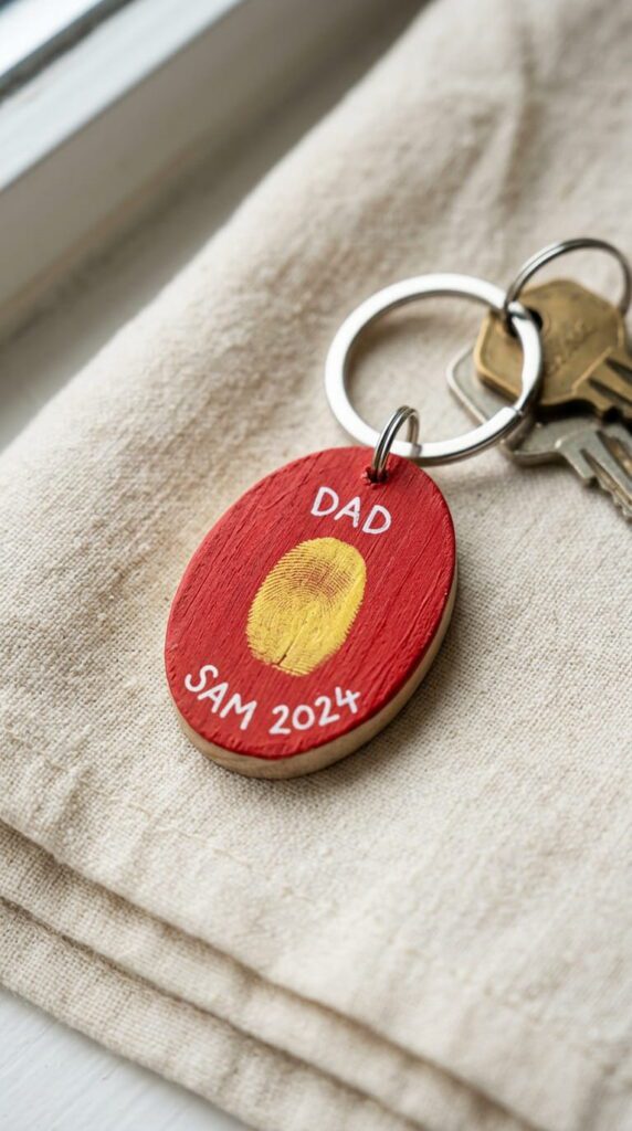 Painted Wooden Keychain