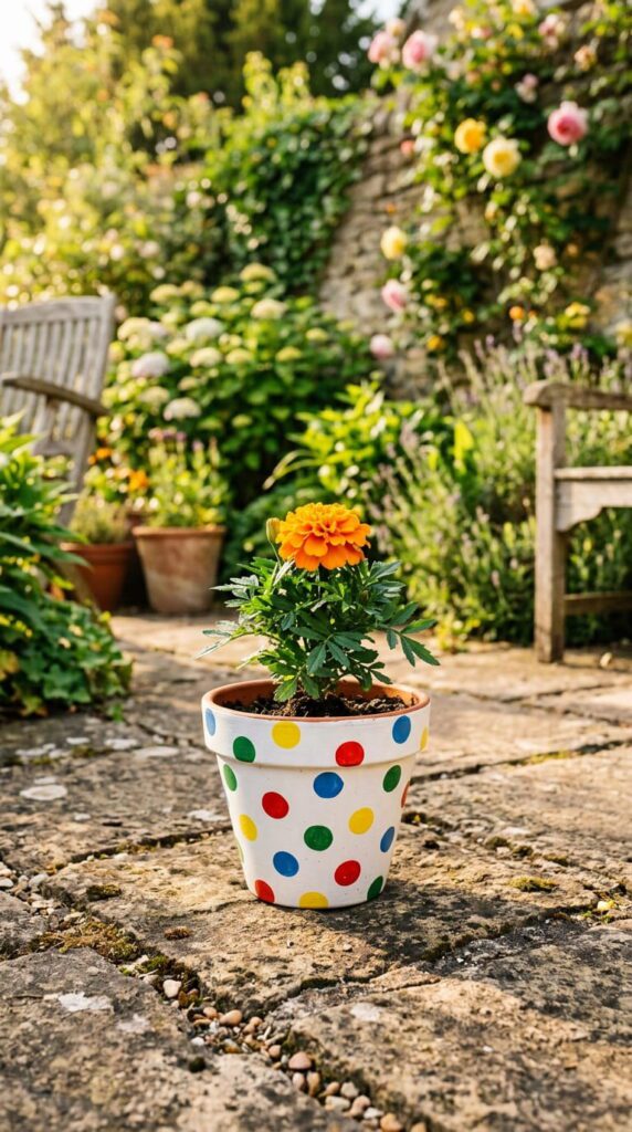 Painted Terracotta Pot