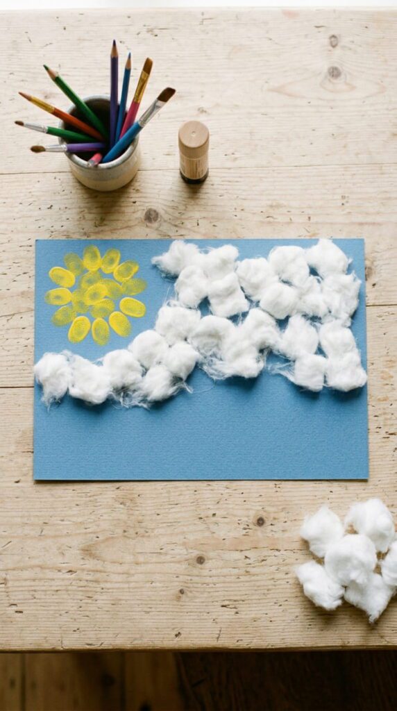 Cotton Ball Cloud Collage