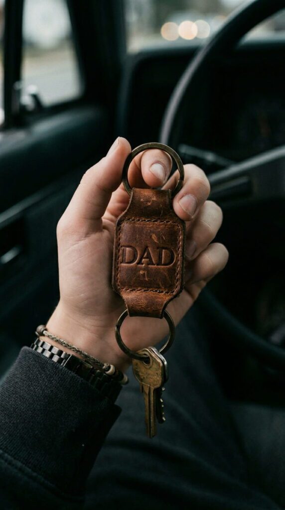  Hand-Stamped Leather Key Fob