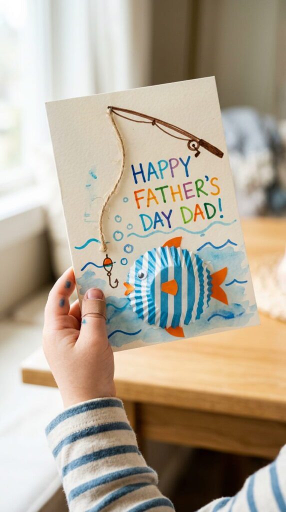 "Hooked on Daddy" Fish Card