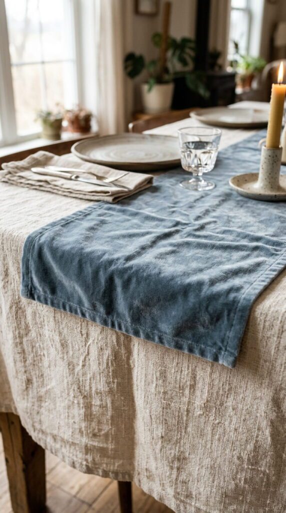 Velvet and Linen Table Runners