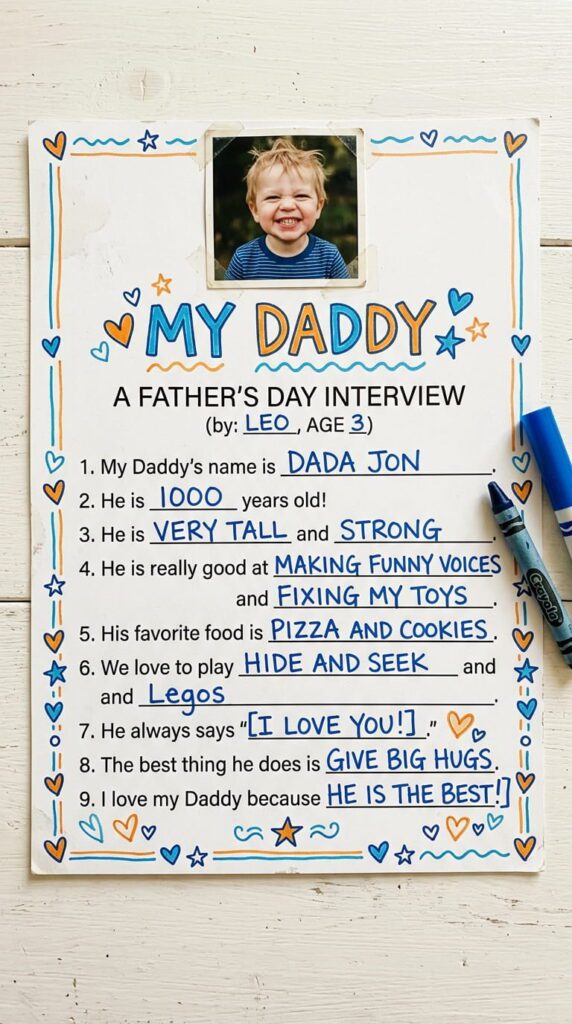 "My Daddy" Fill-in-the-Blank Poster