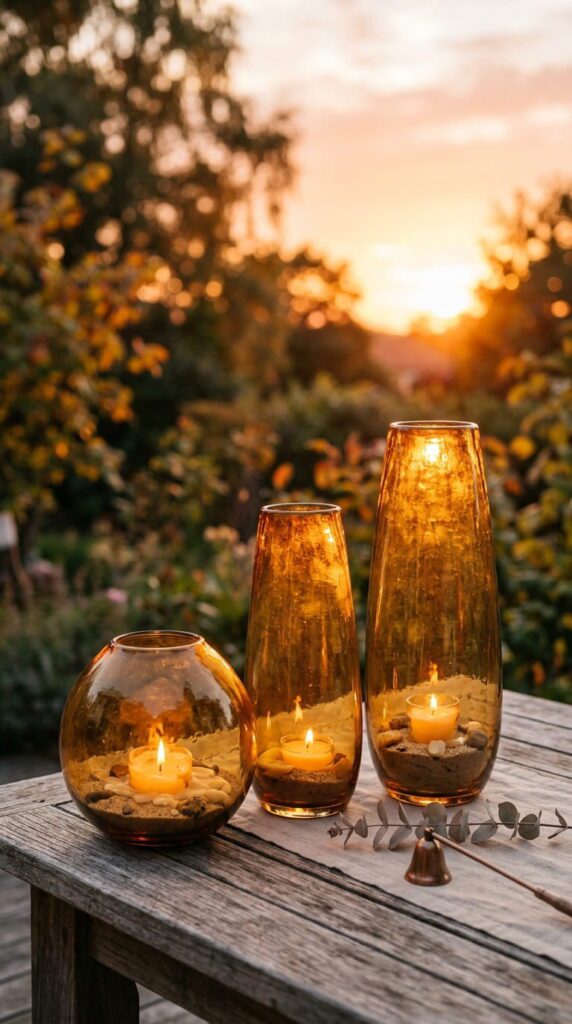Amber Glass and Candlelight