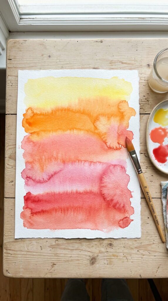 Watercolour Sunset Painting