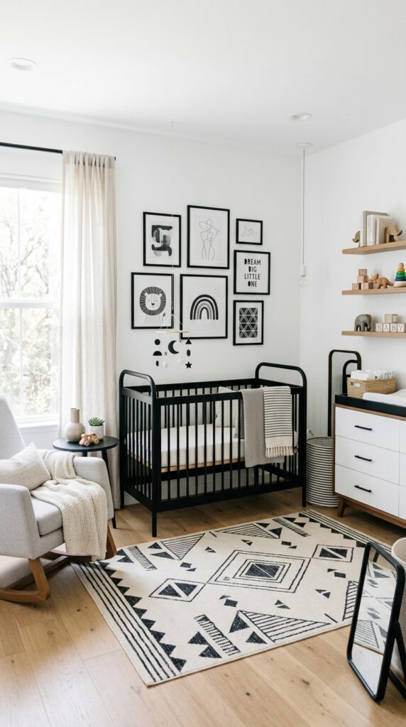 Minimalist Black and White Nursery