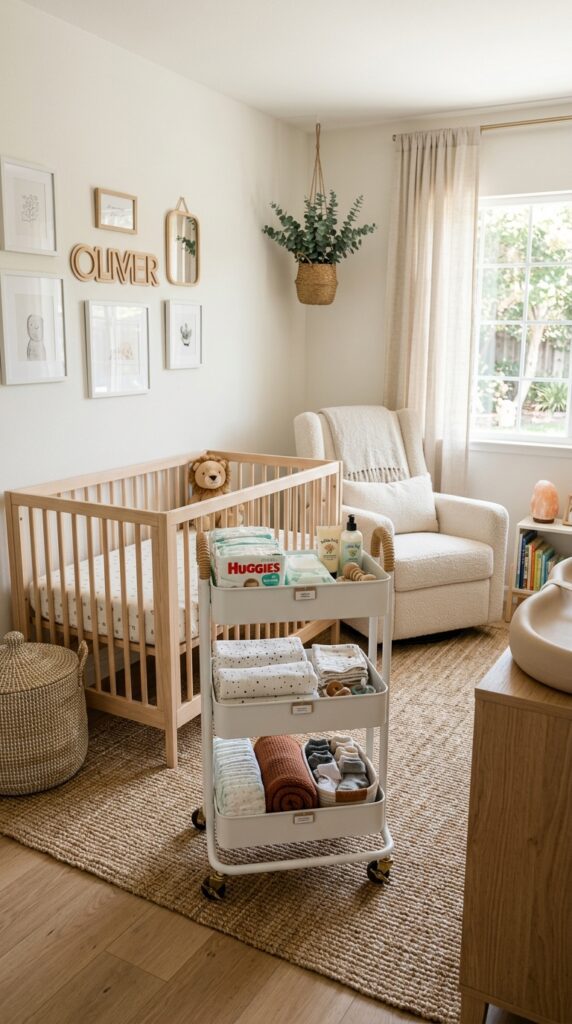 Rolling Diaper Cart
