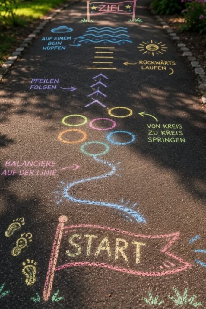 Outdoor Chalk Obstacle Course
